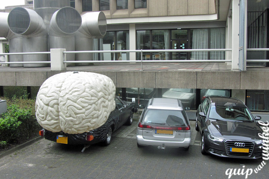braincar' is een mobiele sculptuur, een creatie van Rotterdamse kunstenaar Olaf Mooij, 2016