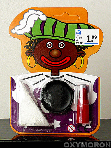 zwarte piet schmink en lippenstift